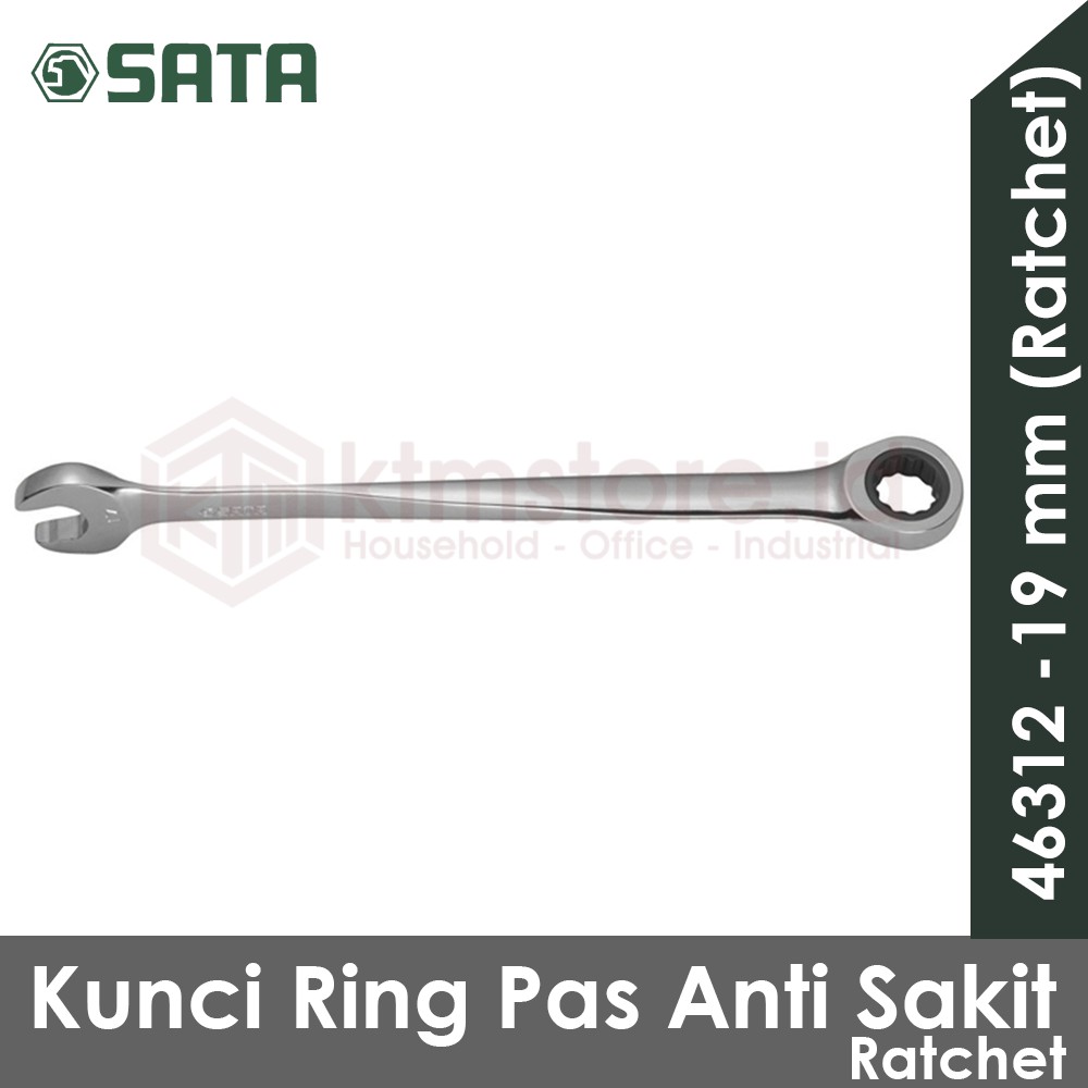 SATA TOOLS Kunci Ring Pas Ratchet Anti Sakit 19 mm 46312