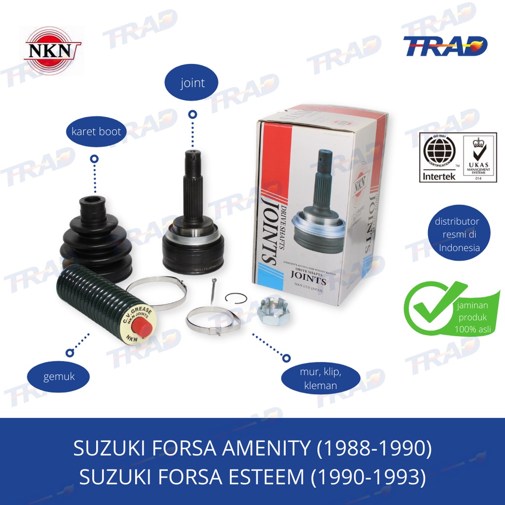 CV Joint AS Roda Luar NKN Suzuki Forsa Amenity, Forsa Esteem