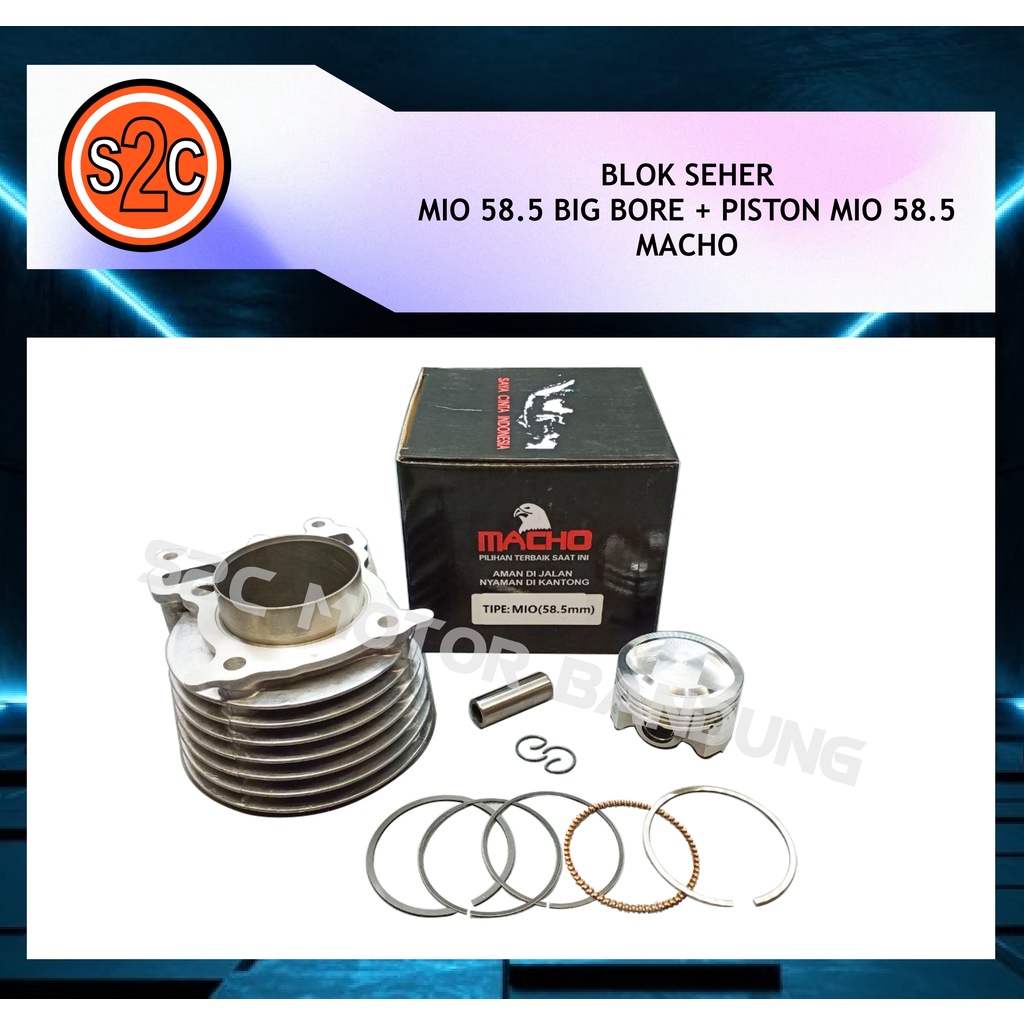 BLOK SEHER MIO 58.5 BIG BORE PLUS PISTON MIO UKURAN 58.5