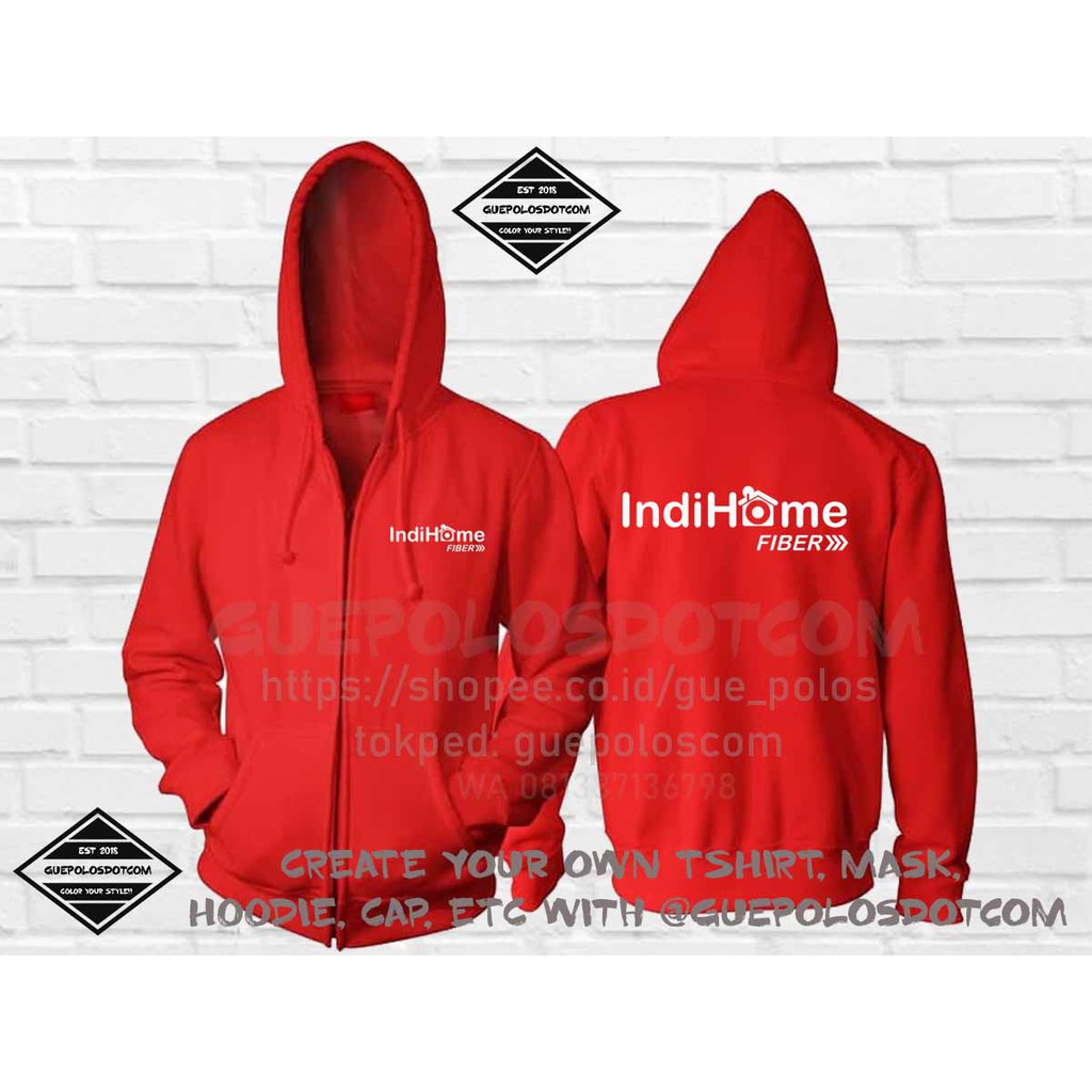 ZIPPER INDIHOME FIBER - Jaket Indihome - Hoodie Idihome fiber Telkom - Jaket Telkom