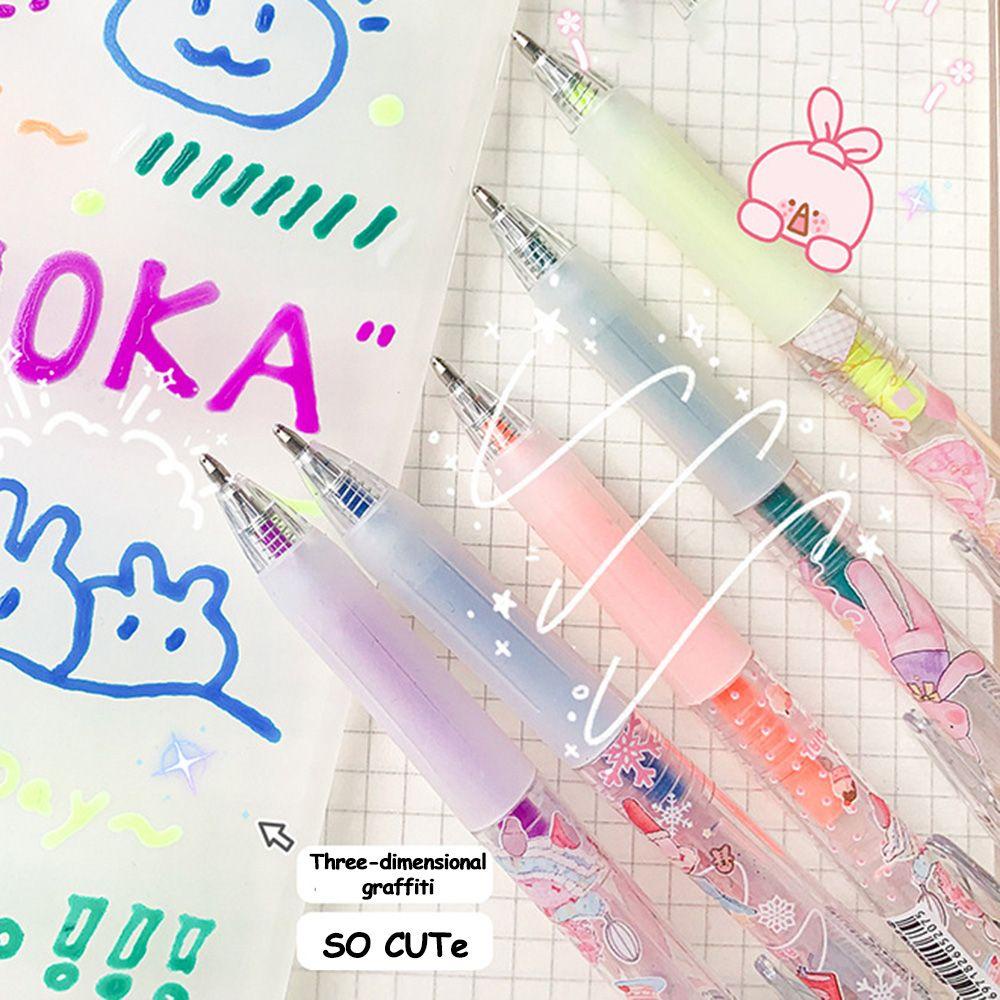 Top 12Pcs 3D Jelly Pen Set Kawaii Alat Gambar Gel Pen Alat Tulis Spidol Warna