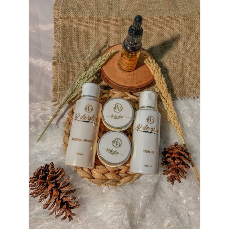 rde glow paket hemat plus serum vit C/Paket hemat toner Rde glow/paket toner rde glow termurah/paket