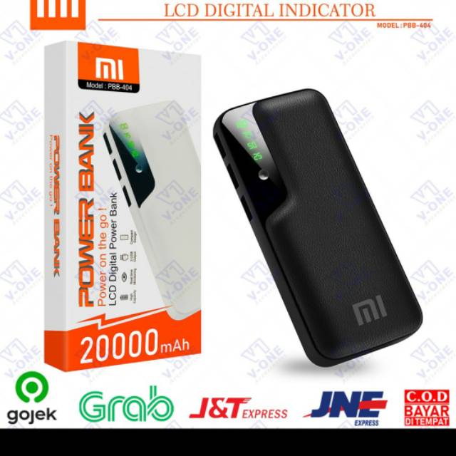 PB POWERBANK POWER BANK XIAOMI MURAH KAPASITAS 20000 mAh PBB 404