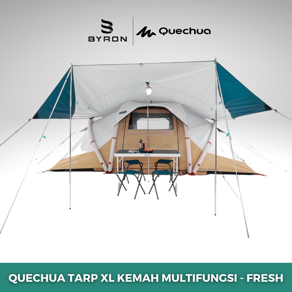 QUECHUA Tenda Terpal Kemah Camping Multifungsi SPF 50+ Tahan Air dan Angin - XL
