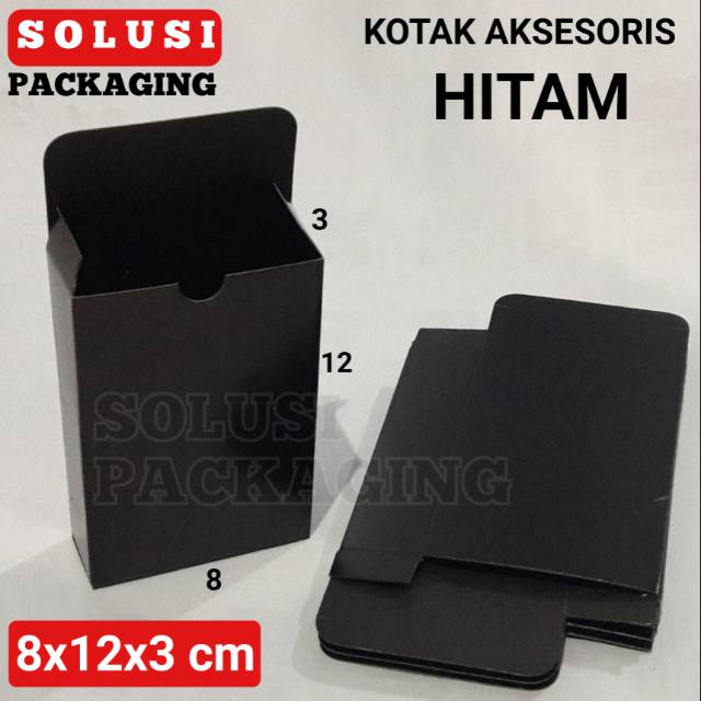 36 PCS KOTAK  AKSESORIS  HITAM  8x12x3 CM BOX TEMPAT SOUVENIR 