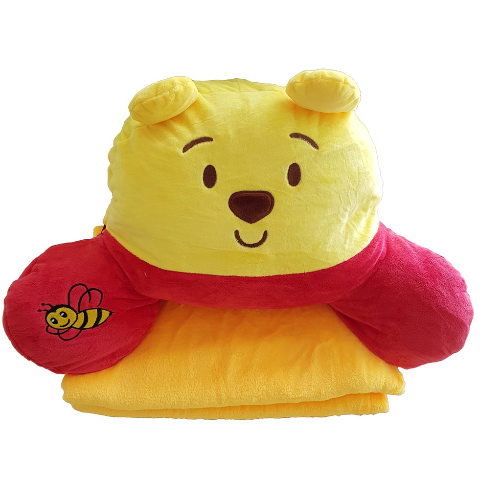 Boneka Bantal Selimut Sandaran Punggung Mobil Kursi Karakter Winnie The Pooh Disney