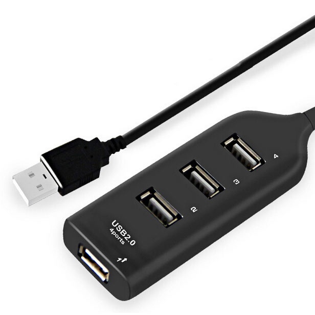 Portable USB Hub 2.0 4 Port - HB300004 HITAM