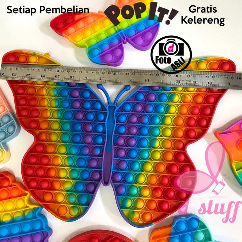Figdet Push bubble pop it Toy mainan anak tiktok free kelereng / gundu-4