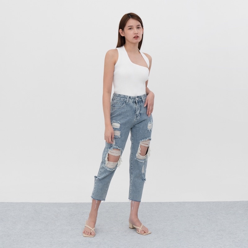 VIERLIN - Jeans 81376 - HW RIPPED JEANS ROBEK VIERLINSTORE