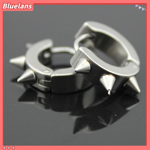 Anting Hoop Bahan Stainless Steel Gaya Punk Gothic Untuk Pria Dan Wanita