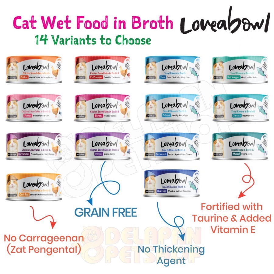 Loveabowl Holistic Cat Wet Food Kaleng for All Life Stages 70 Gram