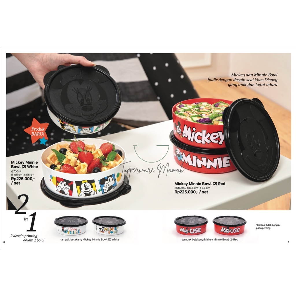 Mickey Minnie Bowl Set / Tempat Makan Tupperware Original Termurah!