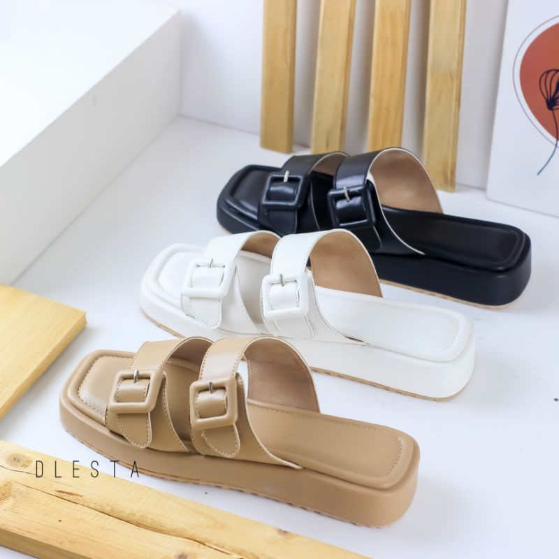 sandal wanita || NOVA || sandal flat wanita/sandal wanita terbari/sandal wanita kekinian by DLESTA.ID