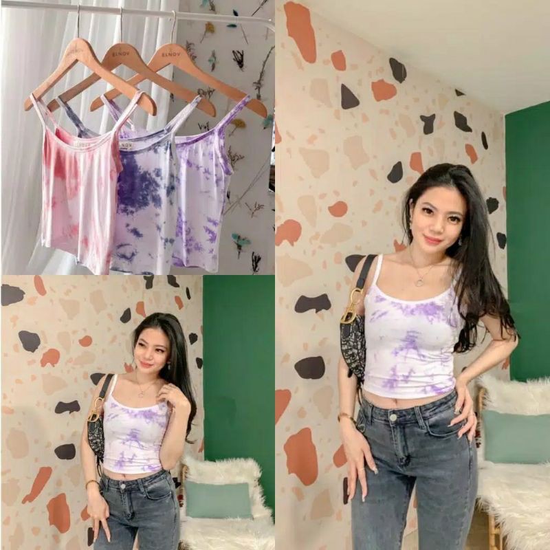 Fourfashion TANKTOP DECA TDYE / ATASAN WANITA TANKTOP TRIANA TIE DYE TALI KECIL / TALI SPAGHETTI RF