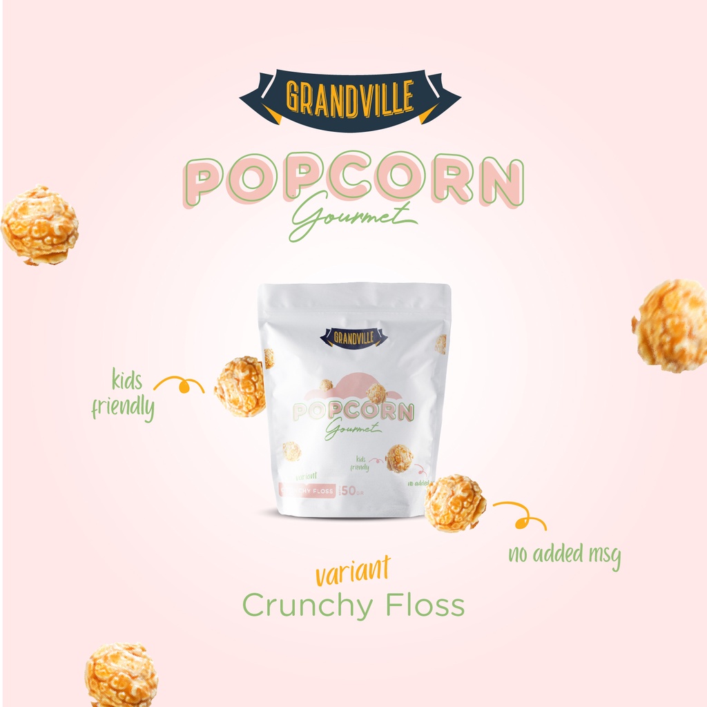 GRANDVILLE MURAH POPCORN GOURMET CRUNCHY FLOSS / HOKKAIDO MILK NON MSG A1B2C3