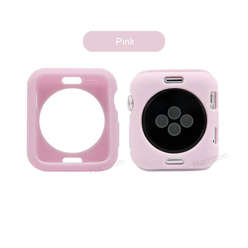 Soft Case Pelindung Bahan Silikon Warna Permen Untuk Apple Watch 3 2 1 42mm 38mm 4 5 6 Se 44mm 40mm Bumper