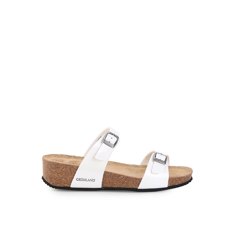 SANDAL SLIDE KULIT GRUNLAND WANITA ORIGINAL SLINGBACK FLAT PUTIH GRW06