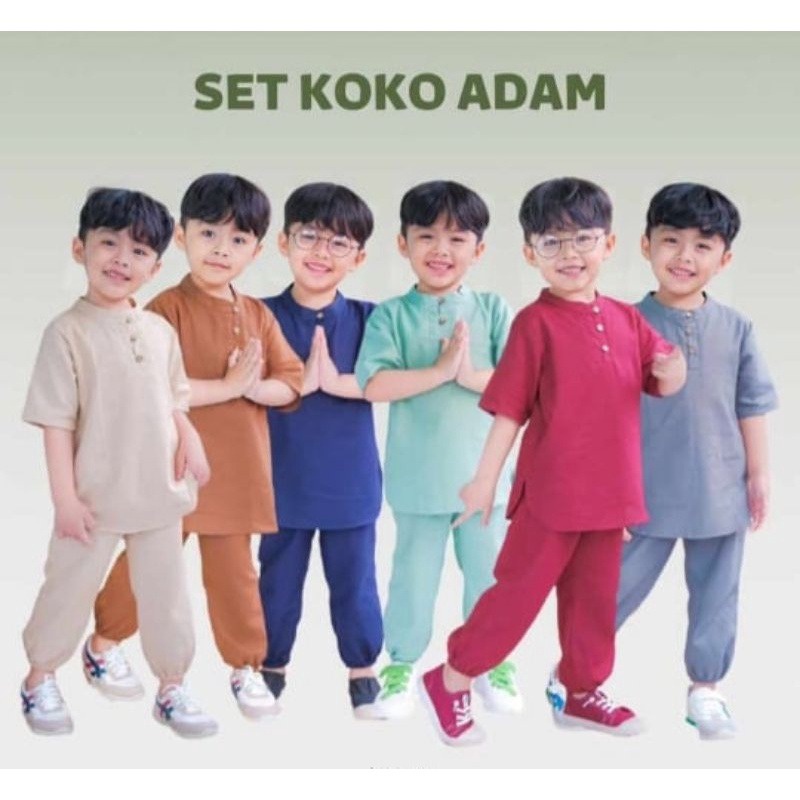 BEFAST - ZTL OOTD Setelan Baju koko Anak KALIN / set koko adam / Setelan Anak Baju Kokoh / Pakaian Anak Laki-Laki / Oneset Anak Ngaji / Set Atasan Kemeja Lengan Pendek+Celana Panjang / Fashion Anak Casual / Setelan Keluaran terbaru / Termurah