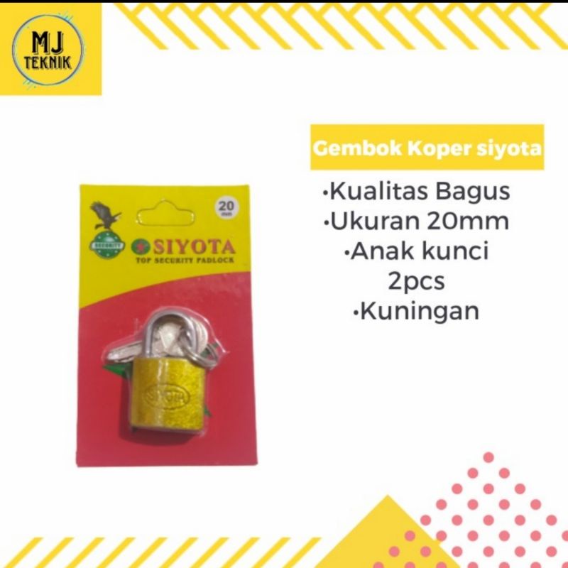 Gembok Kuning 20mm Leher Pendek