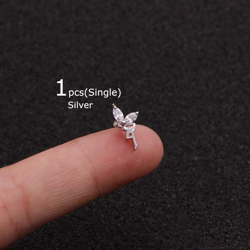 1piece angle girl tragus cartilage earrings helix daith rook piercing 20G 6mm Length