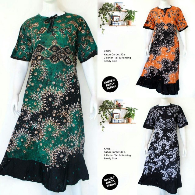 SEKDRESS BATIK CAP TUBAN DASTER KAOS COTTON CARDED 30s