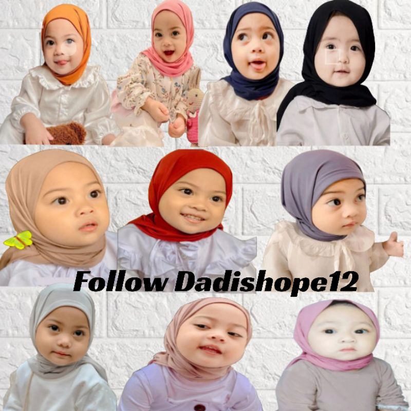 Pashmina Bayi Anak Balita Jersey Usia 3 Bulan sampai 2,5 Tahun Kerudung Anak Bayi Pashmina Instan Hi
