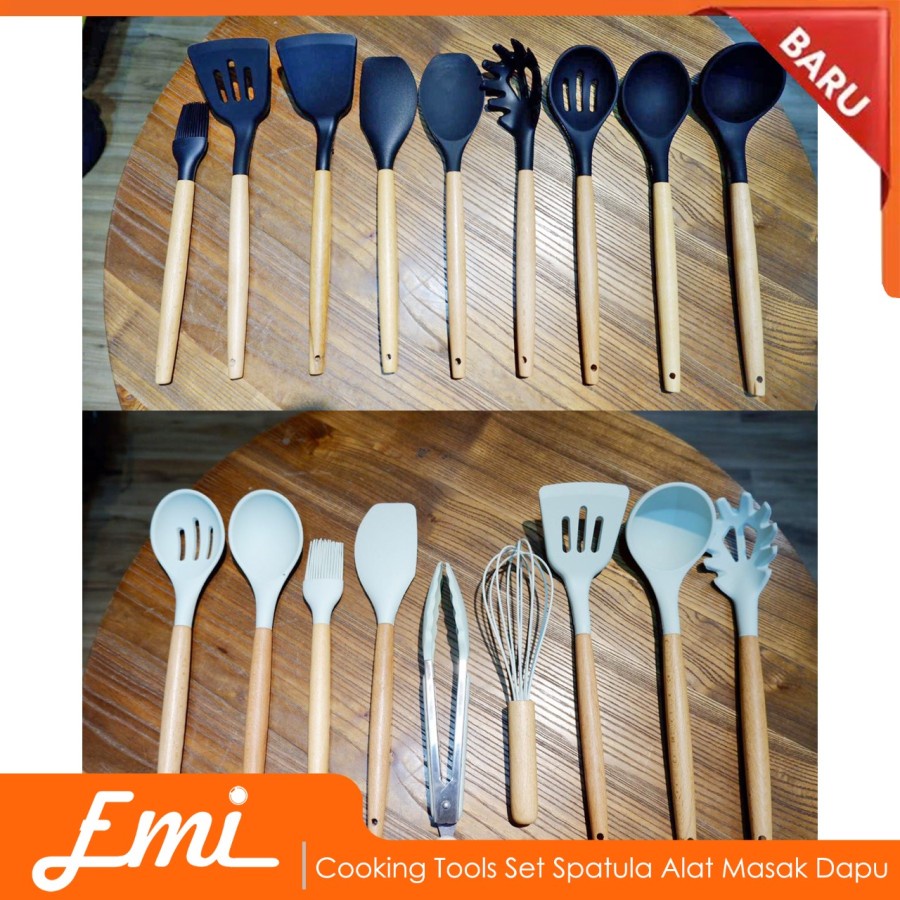 Cooking Tools Set Spatula Alat Masak Dapur Kitchen Utensils Silicon