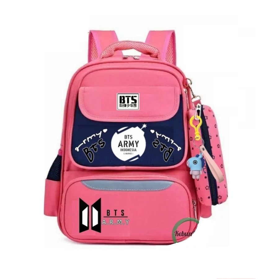 BATOSAI BAGS BTS ARMY - Tas Ransel Anak Perempuan &amp; Laki-Laki Motif BTS Tas Ransel Sekolah TK SD SMP TERBARU 2022