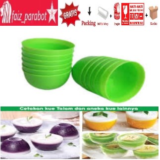 Cetakan Kue Talam / Cucing Plastik / Cetakan Puding Telur Ceplok / 6 pcs Cetakan Kue Lumpang
