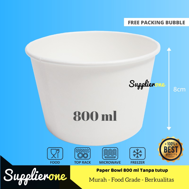 Paper Bowl 800 ml Mangkuk Kertas Wadah Kertas Cup Bowl Paper Bowl 800 ml Mangkuk Kertas Wadah Kertas Cup Bowl