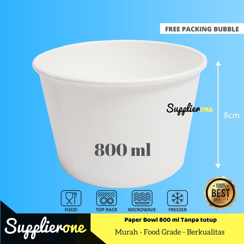  Paper  Bowl  800 ml Mangkuk Kertas Wadah Kertas Cup Bowl  