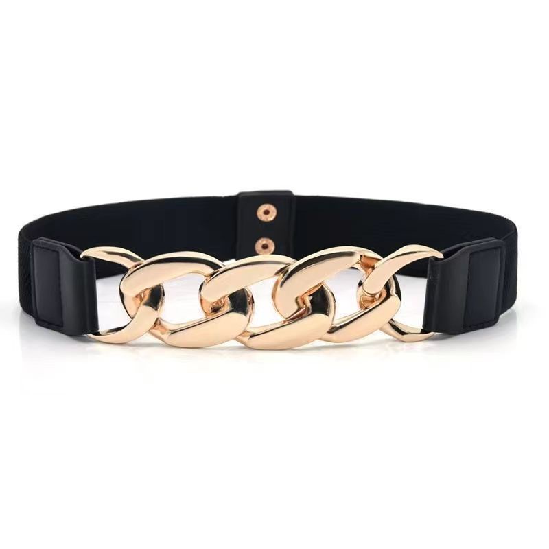 BGS-127 Ikat Pinggang Karet Melar Stretch Belt Women Fashion Style Sabuk Wanita Rantai Gaya