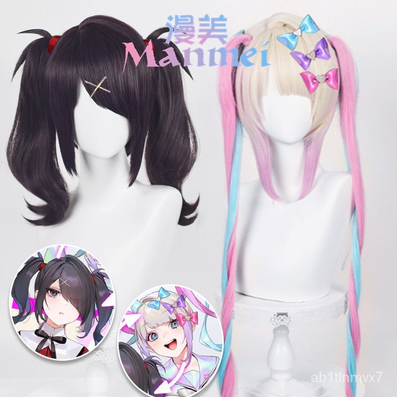 ManMei KAngel Cosplay Wig Hololive NEEDY GIRL OVERDOSE Wig Angel-chan Hair Heat Resistant Synthetic