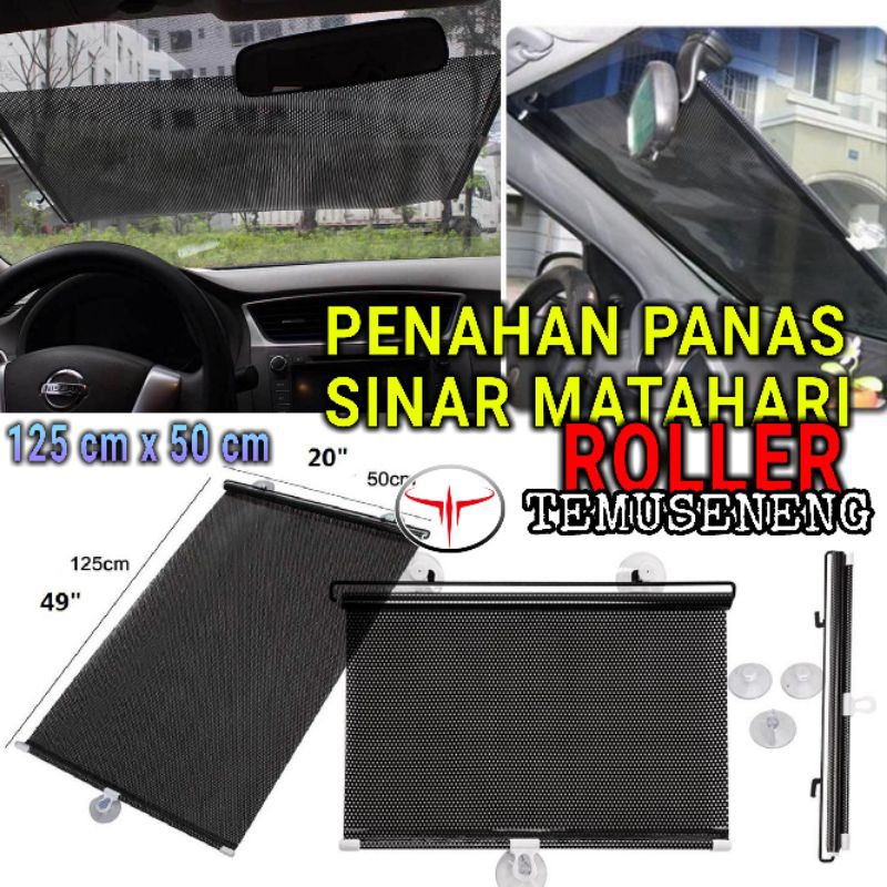 Sun Shield Mobil Model Gulung / Cover Kaca Mobil / Roll Tirai Mobil / Sun Shade Penahan Panas Silau