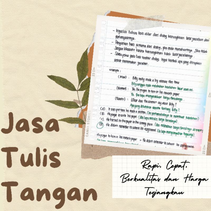 

Jasa Tulis Tangan