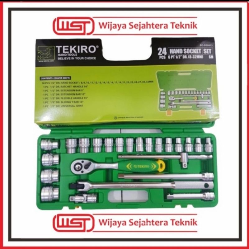 Kunci Sock Set TEKIRO 8-32-24 PCS Socket set 24-6 PT SEGI ENAM