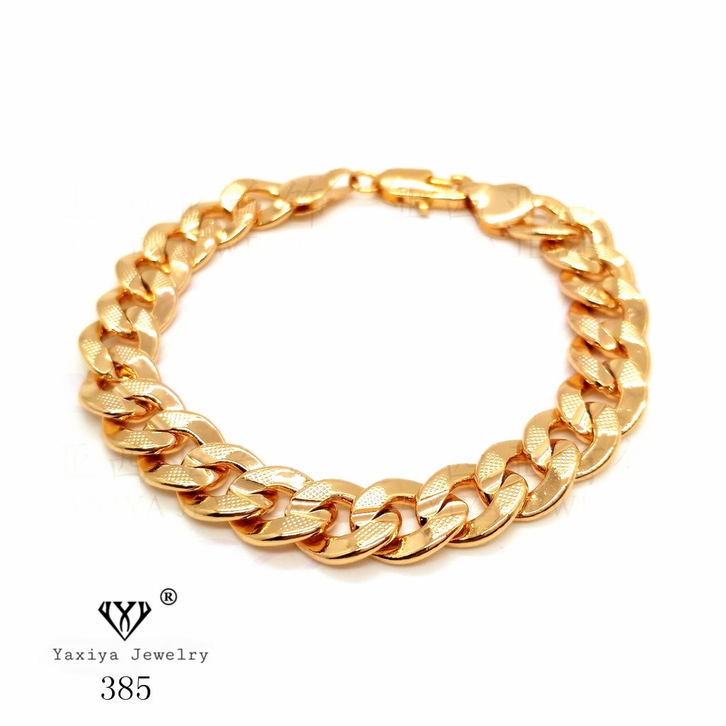 

Gelang lapis emas Rantai motif sisik Perhiasan imitasi Gold Yaxiya 385