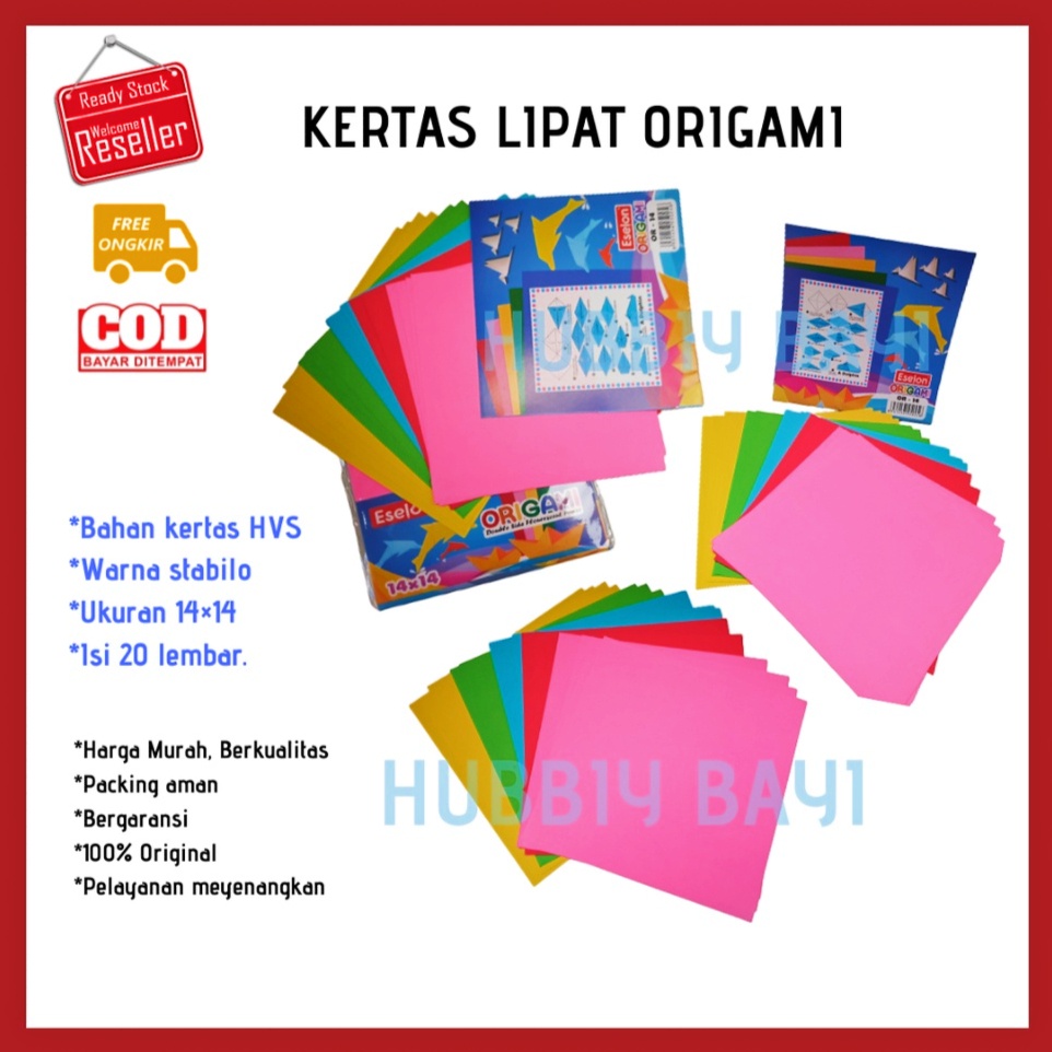 

BEST SELLER!!!! Kertas lipat ORIGAMI ESELON warna stabilo bolak balik untuk anak TK PAUD