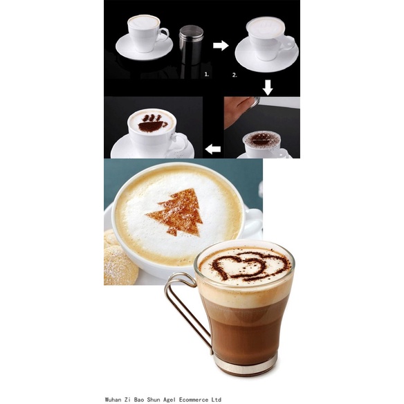 Cetakan Kopi Latte Art 16 PCS Lucu dan Unik material plastik