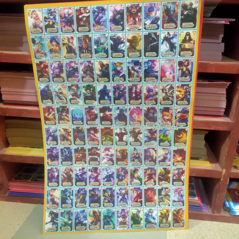 gambar poster adu gepok isi 100   / mainan kartu / mainan anak murah  / kartu gepok / umbul umbulan-MOBILE LEGEND