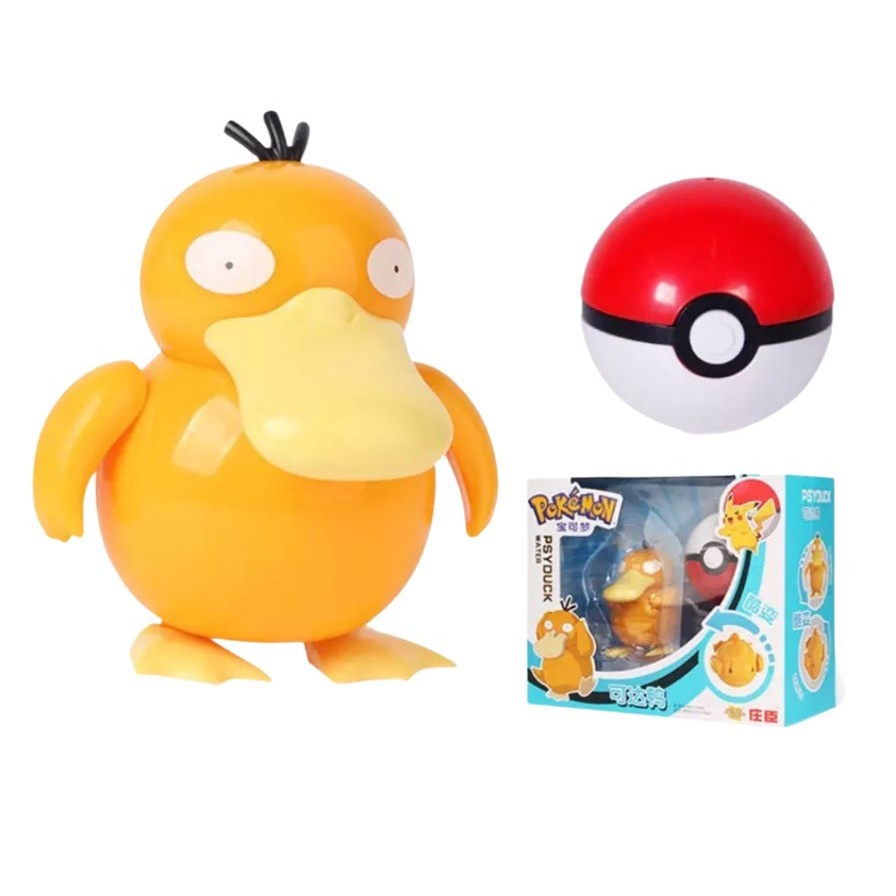 Figure Pokemon Pokeball Deformation PSYDUCK Toy Original Mainan Anak