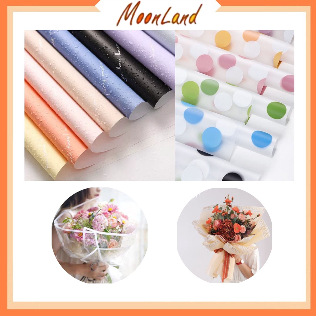 MoonLand kertas bunga / flower wrapping paper cellophane ecer (604-607)