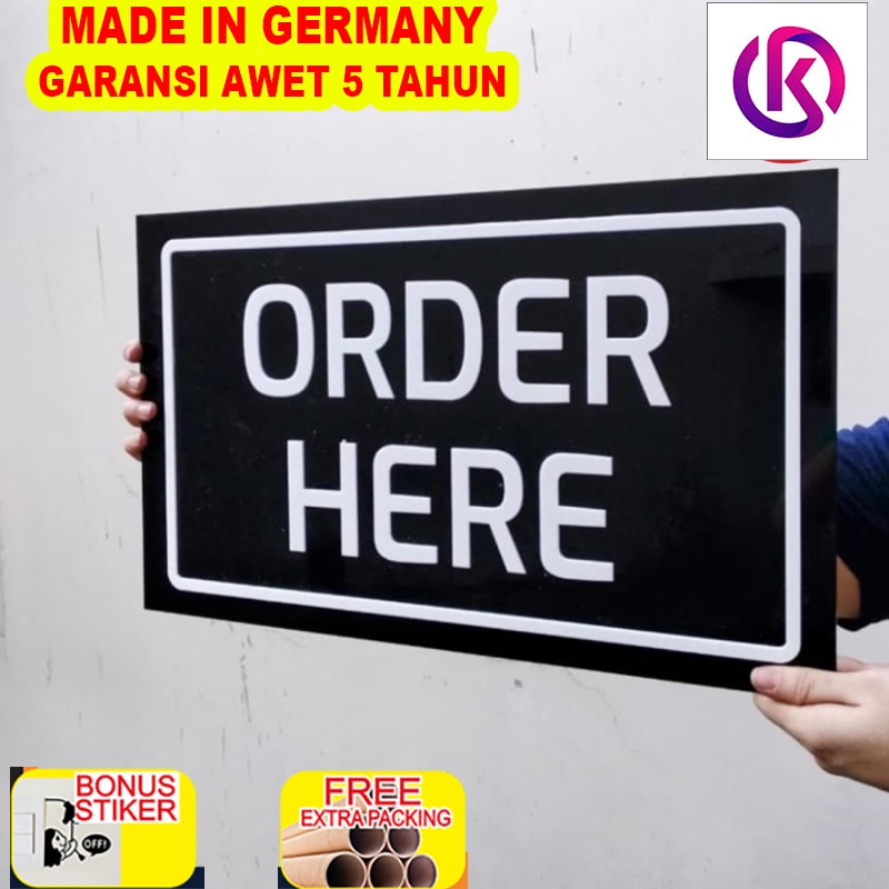 

Grosir Sign Label Acrylic Order Here Jumbo| Sign Board Akrilik | Signage