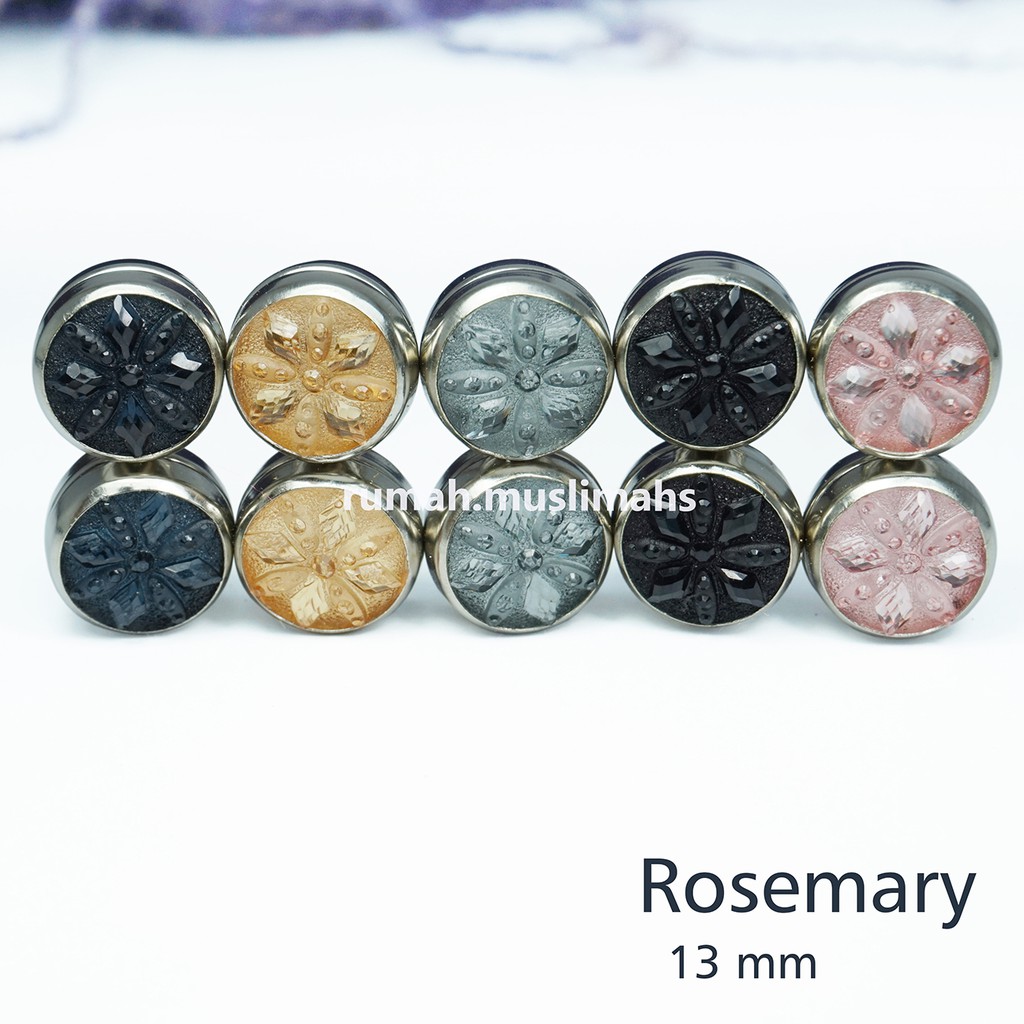 Bros magnet hijab jepit jilbab ROSEMARY 13 mm pin turki magnetic brooch import bross magnet kerudung