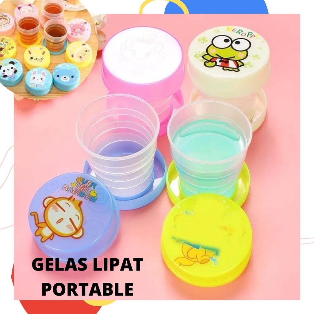 GELAS LIPAT GELAS LIPAT PORTABLE GELAS LIPAT GELAS LIPAT PELASTIK CUP GELAS TRAVEL KARAKTER GELAS LI