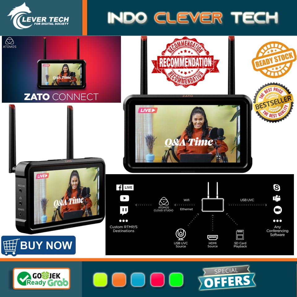 Atomos ZATO CONNECT 5.2&quot; Network-Connected Video Monitor &amp; Recorder 1080p60