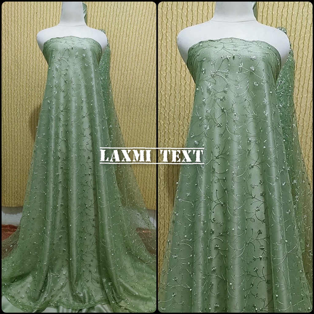 TERMURAH!!! Kain bahan Tulle akar (PROMO)/ bahan kebaya brokat (OB)/( motif random )