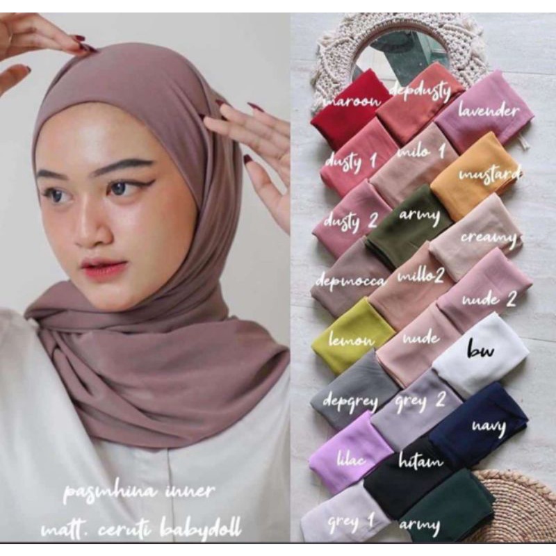 GROSIR ISI 10 PCS Pasmina inner ceruty babydoll pasmina iner instan SUPLIER JILBAB KUDUS