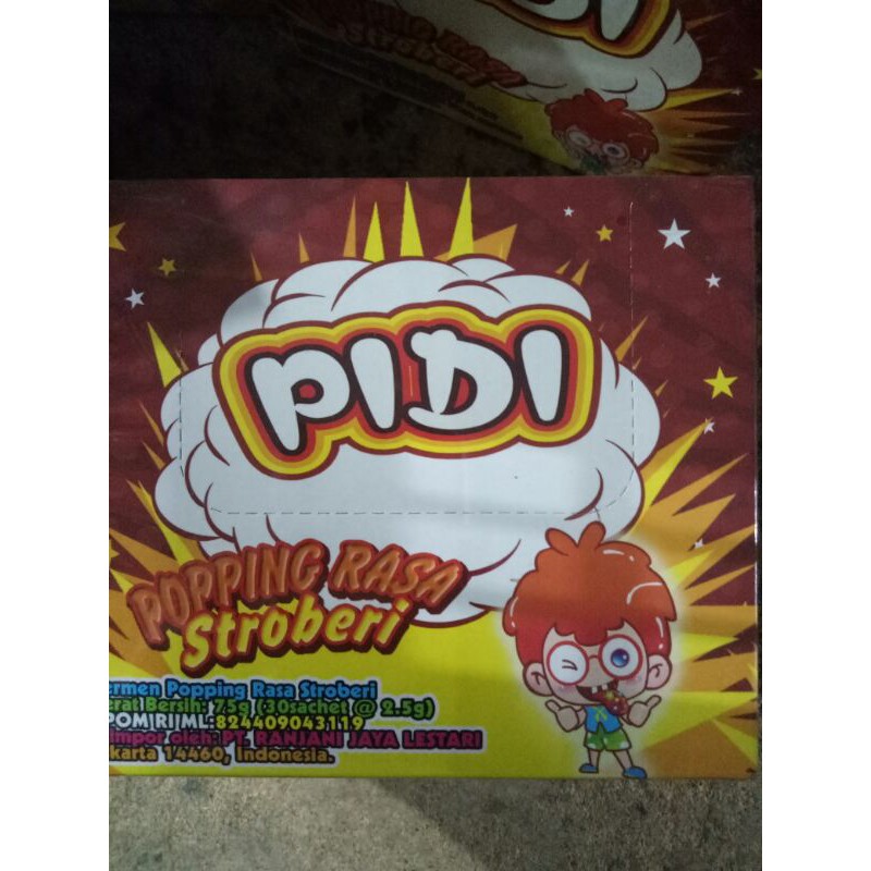 

permen meletup dilidah pidi popping rasa stroberi