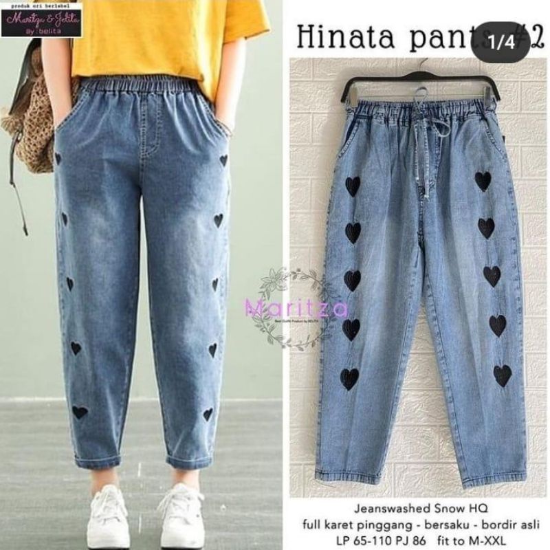 Celana Jumbo Sandwash Bahan Jeans Denim Muat Bb 70-120kg Bawahan Wanita Big Size Trendy Oversize Baggy Pants  Jin Kekinian